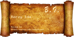 Berzy Ida névjegykártya